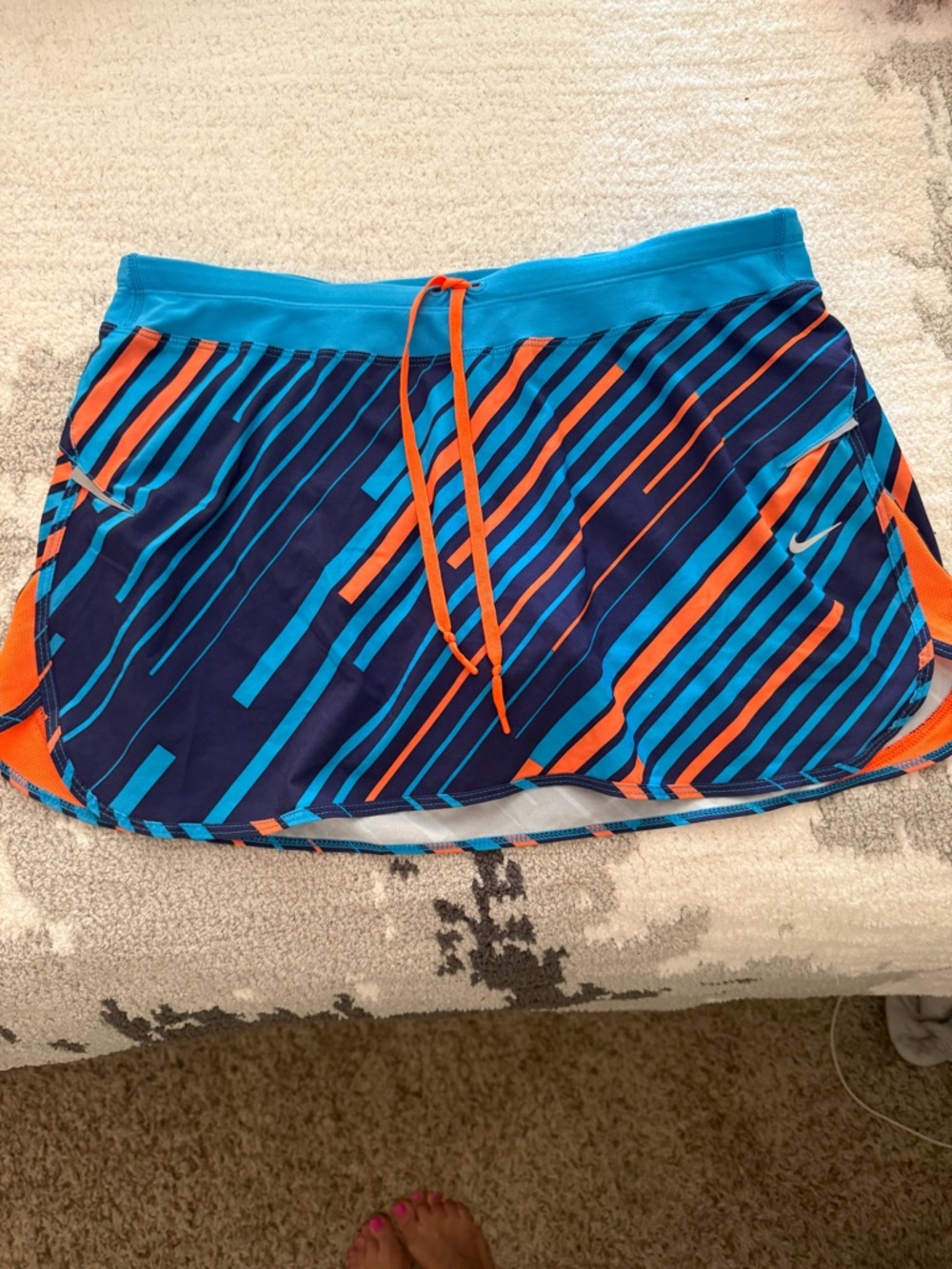 Nike Navy, Bright Blue & Orange Swim Skort